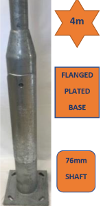 4M Galvanised Flanged Street Lamp Post/Lighting Column