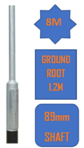 8M Galvanised Rooted Street Lamp Post Top/Lighting Column